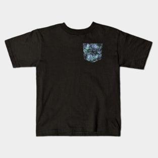 Pocket- abstract dripping black purple Kids T-Shirt